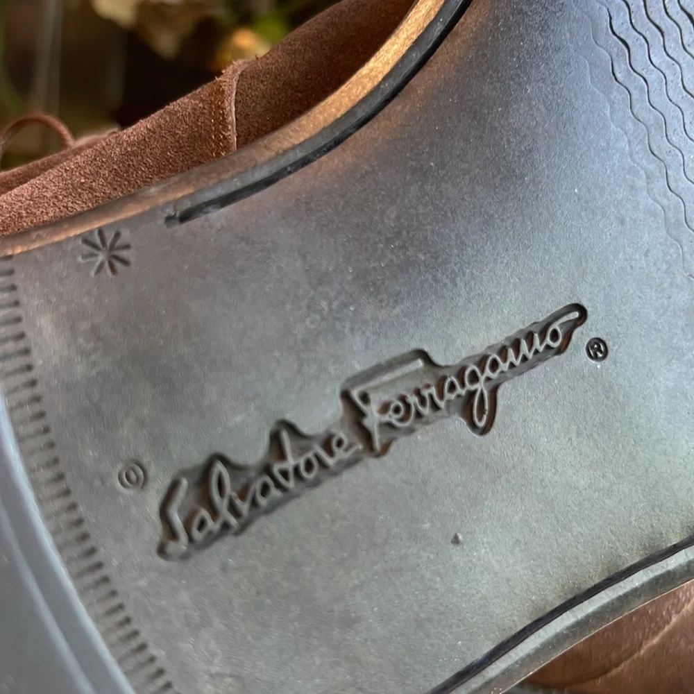Salvatore Ferragamo Chukka Boot in Brown Suede